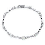 White Created Opal & CZ Forever Infinity Tennis Bracelet .925 Sterling Silver 7.5 Inch - Image 2