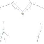 White Opal Hawaiian Flower Pendant Necklace Sterling Silver Birthstone Jewelry - Image 3