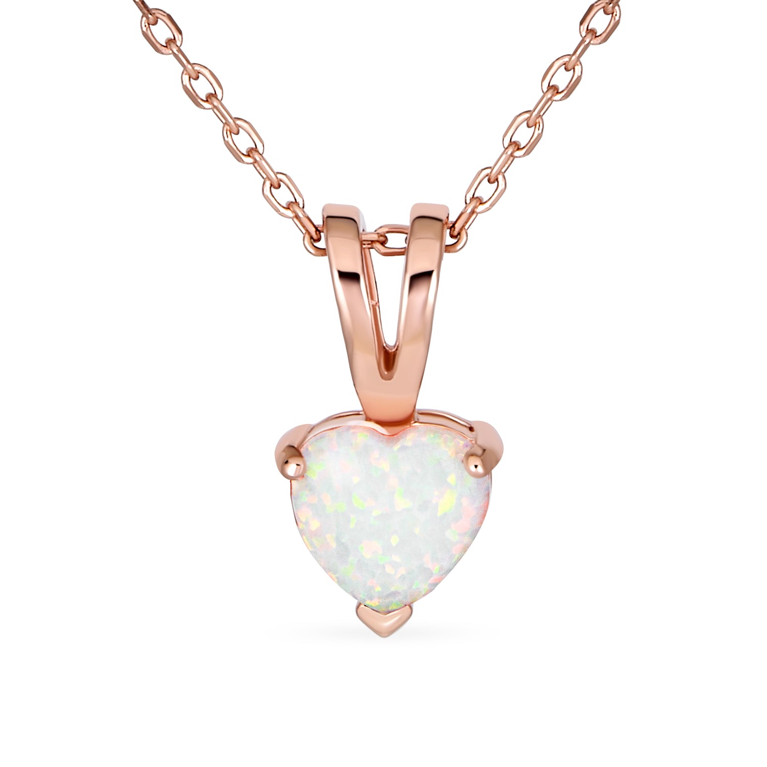white-opal-romantic-1ct-necklace_xny-ps3632a1rg_11 Romantic Love Necklace Created White Opal Heart Pendant Rose Gold .925 Sterling Silver - Image 1