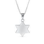Hanukkah Magen Judaic Opal Star Of David Pendant Necklace in Sterling Silver - Image 4