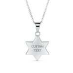 Hanukkah Magen Judaic Opal Star Of David Pendant Necklace in Sterling Silver - Image 10