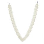 Plain Statement Fashion White Simulated Pearl Collar Bib V Necklace Prom