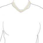 Plain Statement Fashion White Simulated Pearl Collar Bib V Necklace Prom - Image 3