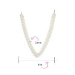 Plain Statement Fashion White Simulated Pearl Collar Bib V Necklace Prom - Image 4