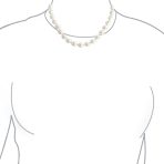 Classic Faux 10MM White Pearl Strand Necklace Crystal Ball Clasp 16 Inch - Image 5
