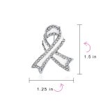 Open Heart Enamel Crystal Brooche Pin for Awareness Ribbons Silver Gold Plated - Image 12