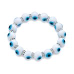 Set of 2 Evil Eye Glass Bead Stretch Bracelets with Crystal Accents - Image 4