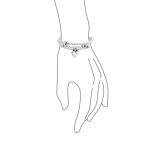 Romantic Pink Braided Leather Multi Wrap Heart Charm Charms Bracelet Stainless Steel - Image 4
