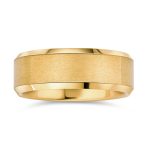 Beveled Edge Matte Silver Couples Wedding Band Titanium Ring 8MM Wide - Image 6