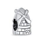 Holland Windmill Charm Bead in Oxidized Sterling Silver for European Bracelets