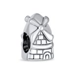 Holland Windmill Charm Bead in Oxidized Sterling Silver for European Bracelets
