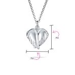 Guardian Angel Wing Heart Keepsake Locket Necklace for Teens Holds Photos Silver - Image 6