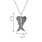 Amulet Feathered Heart Angel Wing Pendant Necklace Oxidized - Image 10