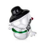 Christmas Charm Bead Snowman with Black Hat & Carrot Nose for European Bracelet - Image 2