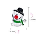 Christmas Charm Bead Snowman with Black Hat & Carrot Nose for European Bracelet - Image 4