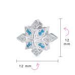 Aqua Ice Blue Snowflake Christmas Charm Bead with Crystals for European Bracelet - Image 4