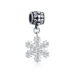 Christmas Charm Bead Snowflake Crystal Dangle for Bracelets