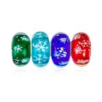 Christmas Charm Bead Snowflake Green Murano Glass Spacer for European Bracelets - Image 2