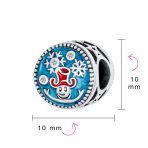 Christmas Charm Bead Red Hat & Blue Snowflake for European Bracelet Silver - Image 4