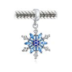 Christmas Charm Bead Ice Blue Crystal Snowflake for Winter Holiday Bracelets - Image 3