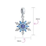 Christmas Charm Bead Ice Blue Crystal Snowflake for Winter Holiday Bracelets - Image 5