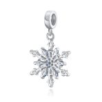 Christmas Charm Bead Ice Blue Crystal Snowflake for Winter Holiday Bracelets - Image 2