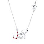 Winter Holiday Pendant Necklace Red Green Enamel Peppermint Candy Cane Star JOY