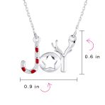 Winter Holiday Pendant Necklace Red Green Enamel Peppermint Candy Cane Star JOY - Image 5