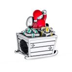 Christmas Charm Bead Santa Hat & Sled Sterling Silver for European Bracelet - Image 2