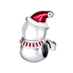 Christmas Charm Bead Red Santa Hat & Snowman for European Bracelet Silver - Image 2