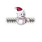 Christmas Charm Bead Red Santa Hat & Snowman for European Bracelet Silver - Image 3
