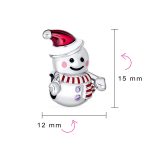 Christmas Charm Bead Red Santa Hat & Snowman for European Bracelet Silver - Image 4