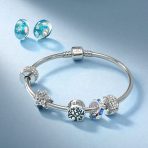 Christmas Charm Bead Blue Snowflake CZ for Winter Bracelets - Image 4