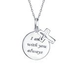 Spiritual Christian Eternal Circle Cross Pendant Necklace in Sterling Silver