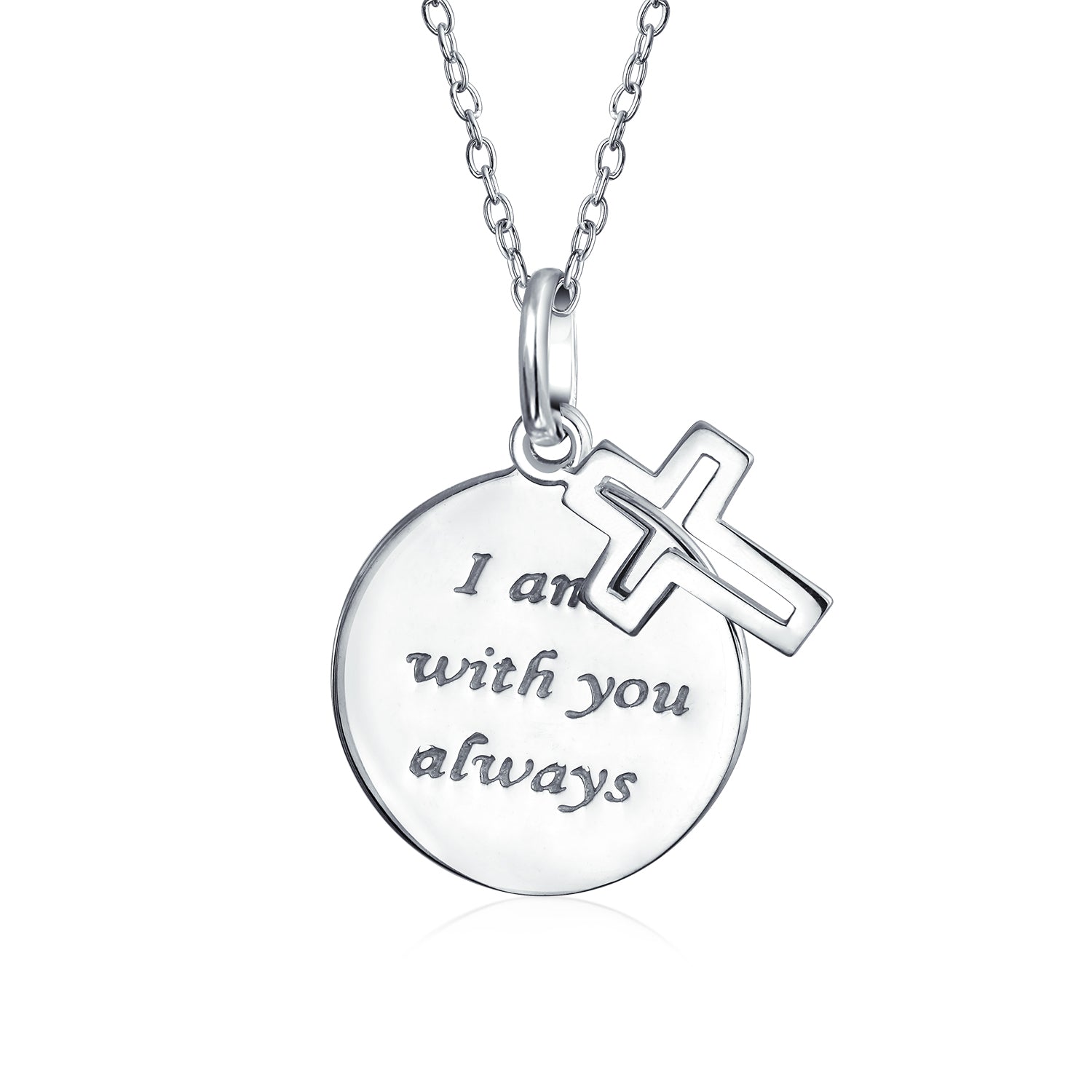 with-you-always-cross-pendant_appl-jtn20110716-az_1 Spiritual Christian Eternal Circle Cross Pendant Necklace in Sterling Silver - Image 1