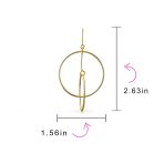 Minimalist Geometric Hoop Huggie Earrings Gold Plated Sterling Silver 1.75-2.5" - Image 4