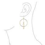Minimalist Geometric Hoop Huggie Earrings Gold Plated Sterling Silver 1.75-2.5" - Image 3