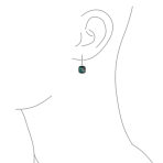 Geometric Iridescent Abalone Shell Square Teardrop Dangle Earrings Silver - Image 3