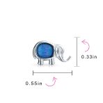 Lucky Dainty Small Gemstone Created Opal Elephant Stud Earrings Sterling Silver - Image 7