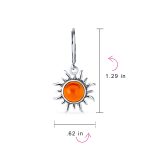 Tropical Honeymoon Dangle Gemstone Earrings with Amber and Sterling Silver - Image 7