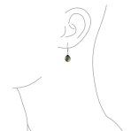 Geometric Iridescent Abalone Shell Teardrop Dangle Earrings Sterling Silver - Image 3