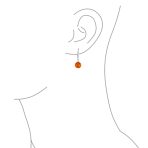 Simple Round Gemstone Lemon Yellow Amber Drop Ball Earrings Sterling Silver - Image 5