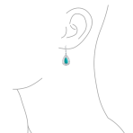 Western Style Blue Turquoise Dangle Gemstone Earrings in  Sterling Silver - Image 3