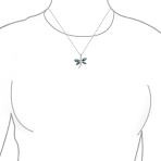 Rainbow Abalone Shell Butterfly Dragonfly Firefly Pendant Necklace Silver Chain - Image 3