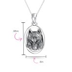 Set of 2 Werewolf Wicca Totem Moon Stars Oval Pendant Necklace Oxidized Silver - Image 4