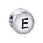 Initial Alphabet Bead Charm Sterling Silver A-Z Block Letter for Bracelet