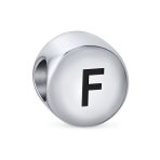 Initial Alphabet Bead Charm Sterling Silver A-Z Block Letter for Bracelet - Image 2