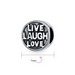 Set of 2 Live Laugh Love Mantra & Asian Laughing Buddha Charm Bead Silver - Image 4