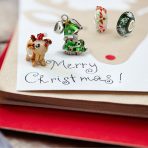 Green Christmas Charm Bead with Santa Locket for European Bracelets Silver - Image 5