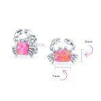 Gemstone Pink Blue White Opal Stud Earrings Sterling Silver October Birthstone - Image 10